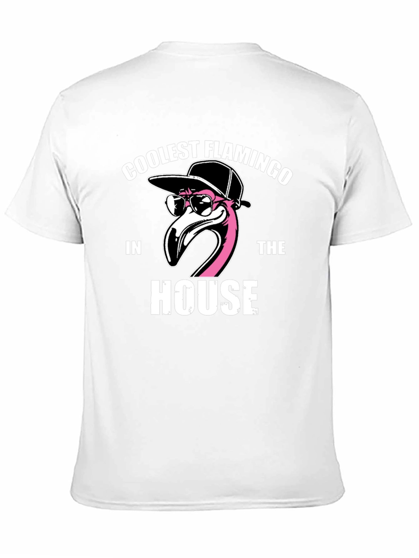 Coolest Flamingo in the House Black Graphic Tee