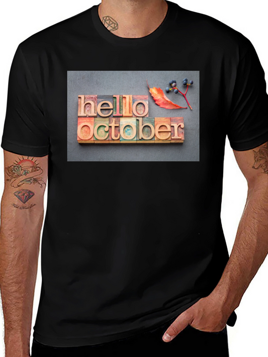 Hello October Graphic T-Shirt - Fall Season Tee
