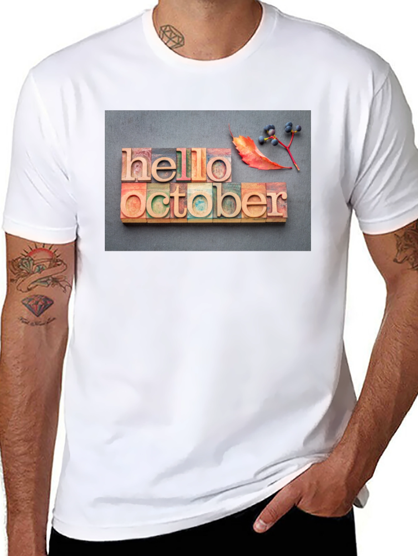 Hello October Graphic T-Shirt - Fall Season Tee