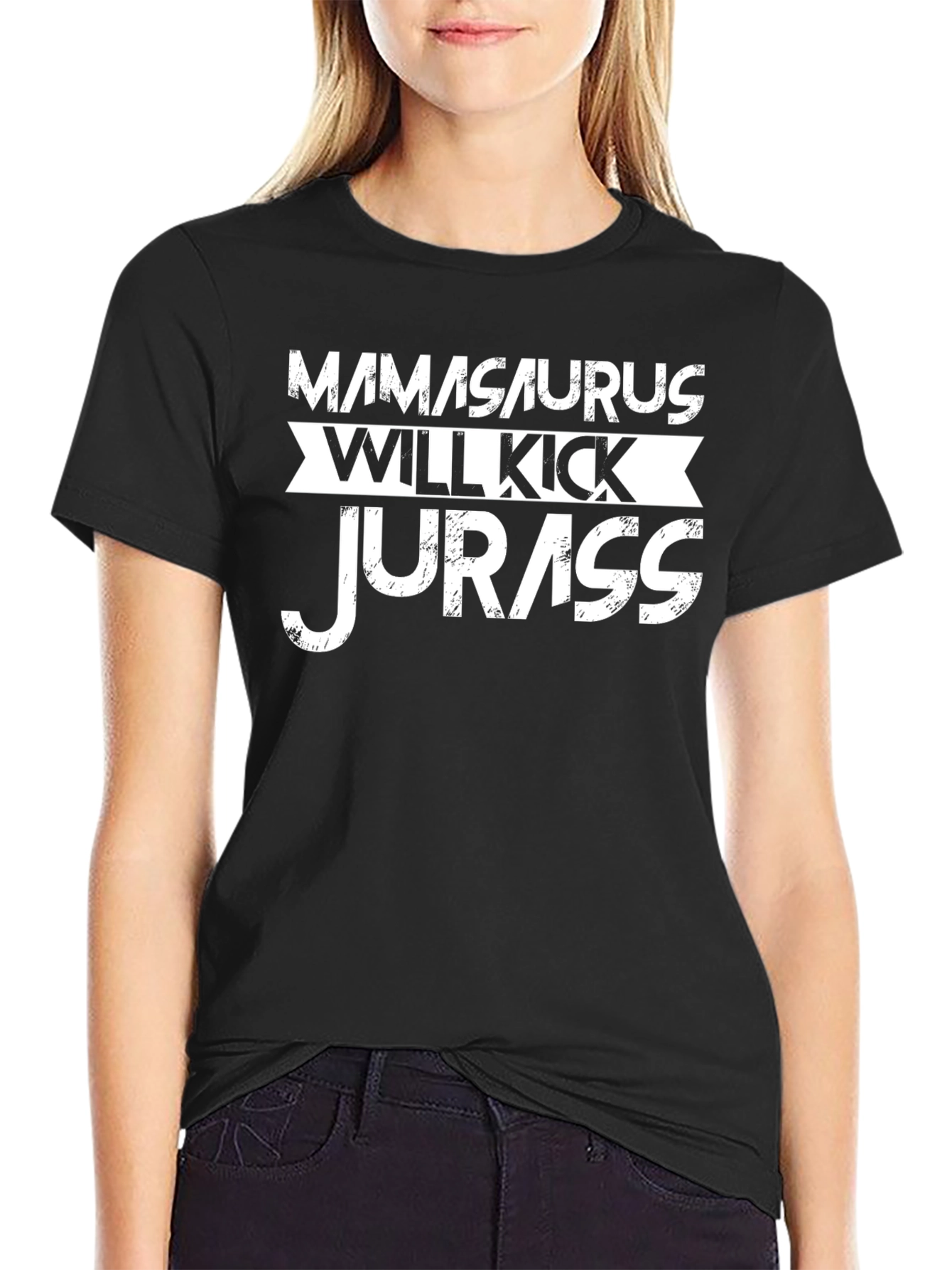 Mamasaurus Will Kick Jurass T-Shirt - Novelty Graphic Tee