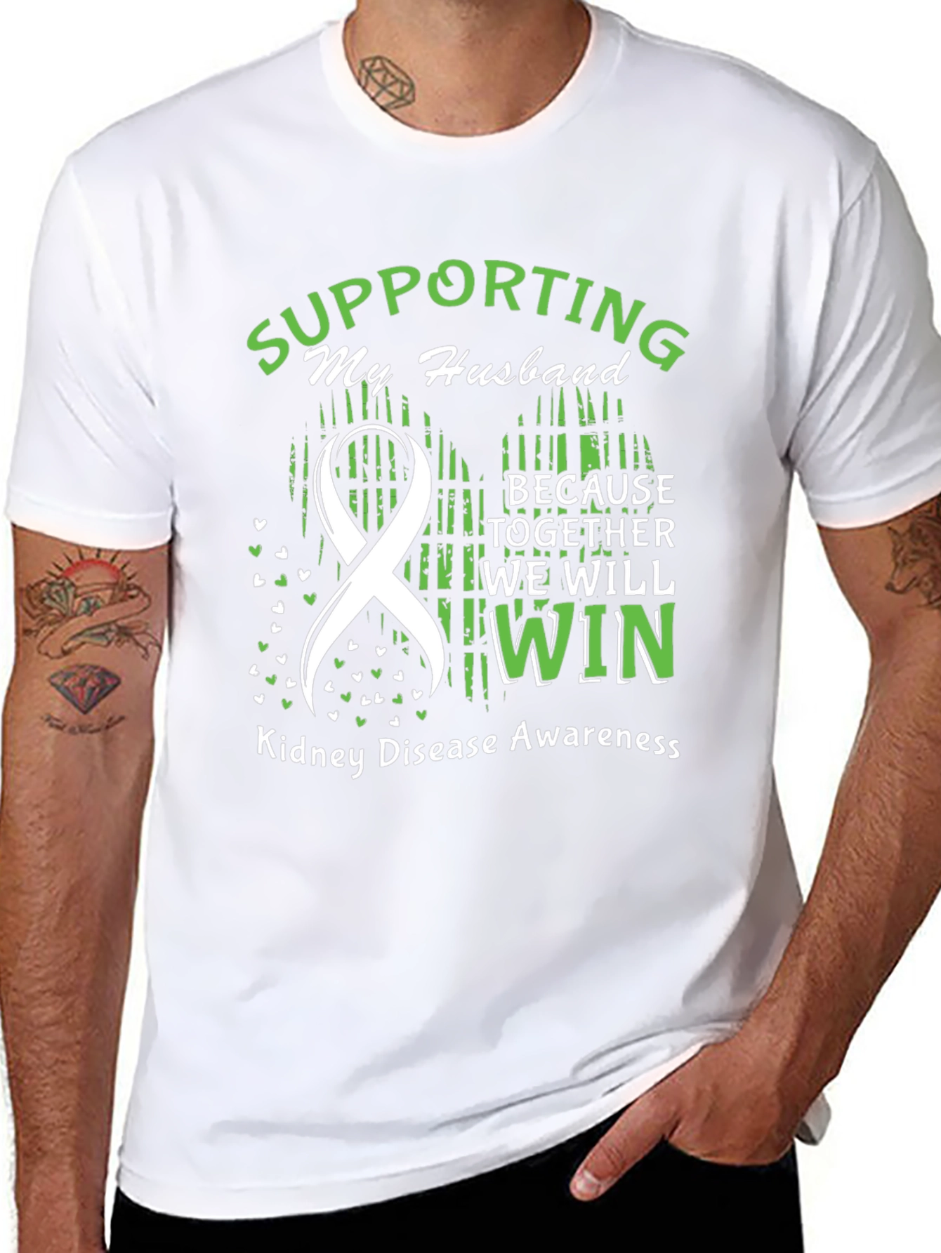 Husband Kidney Disease Awareness Support T-Shirt
