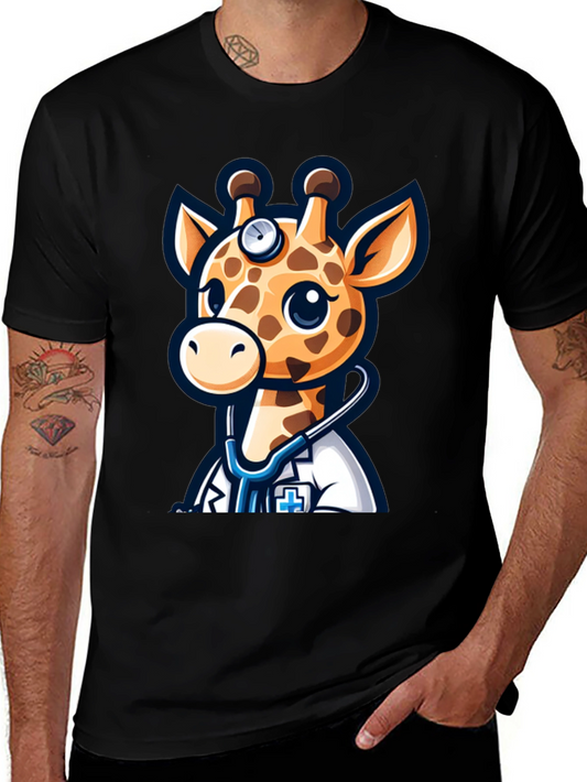 Giraffe Doctor T-Shirt - Cute Cartoon Tee