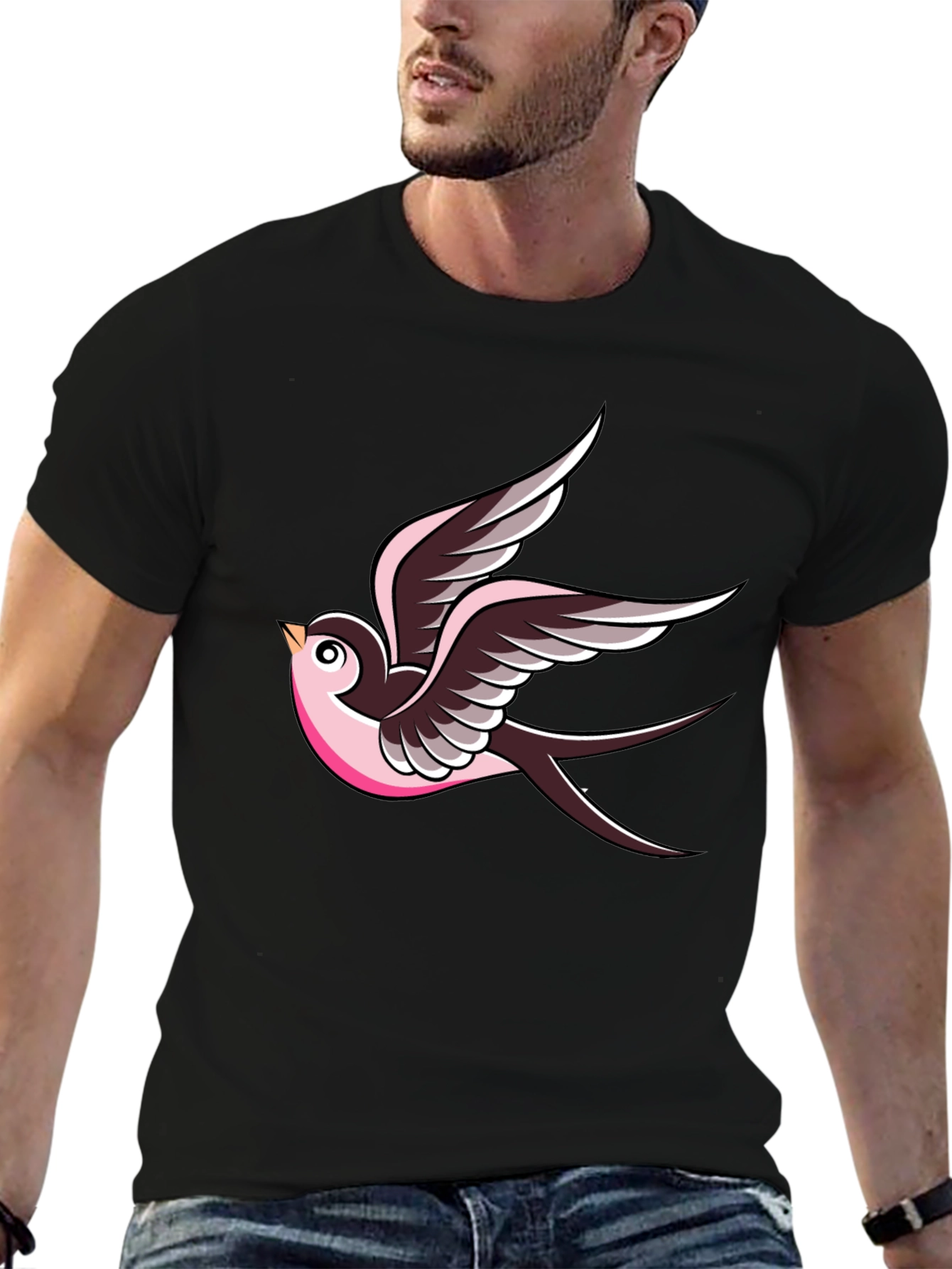 Swallow Tattoo Graphic Tee - Classic Style