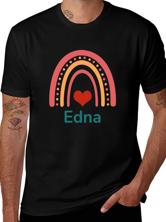Edna Rainbow Heart Personalized T-Shirt