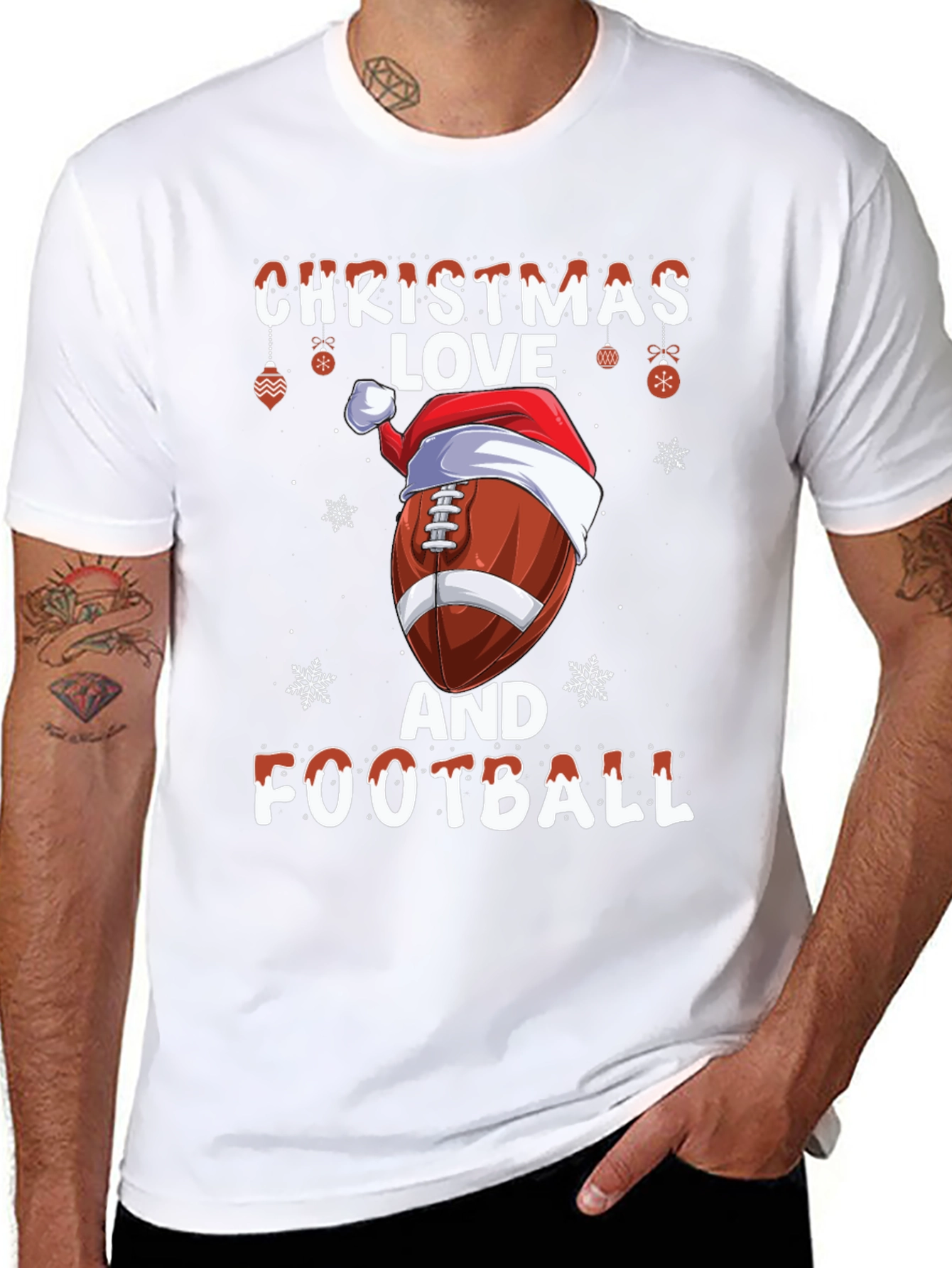 Christmas Football Love Graphic T-Shirt