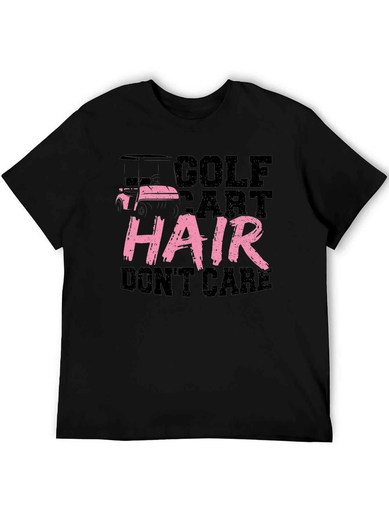 Golf Cart Hair Dont Care Tee - Black Cotton