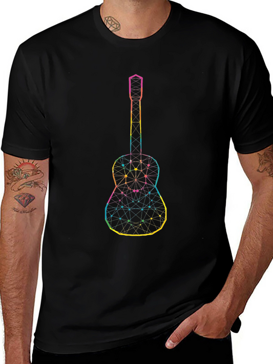 Geometric Guitar Graphic Black Tee