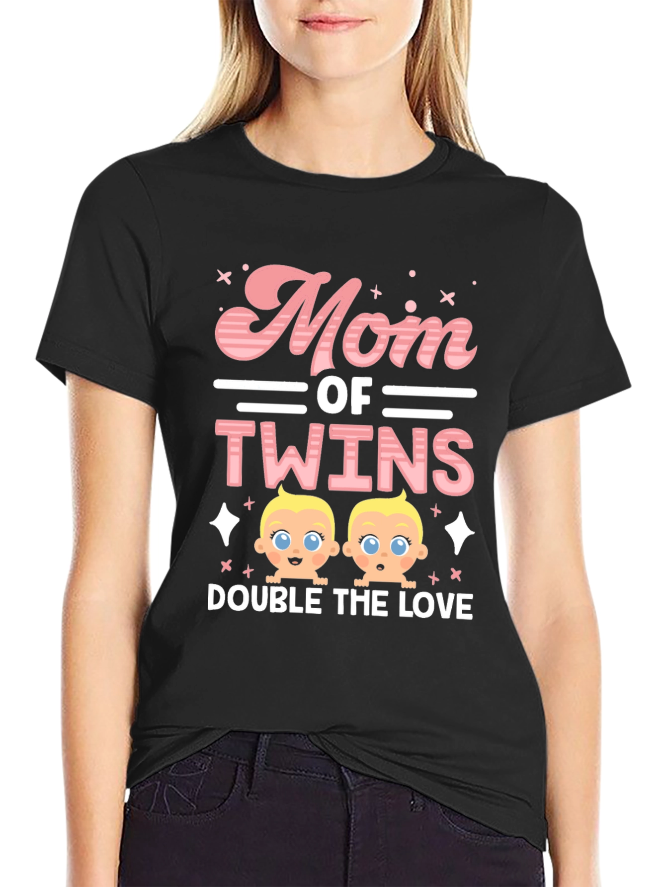 Mom of Twins T-Shirt - Double the Love!
