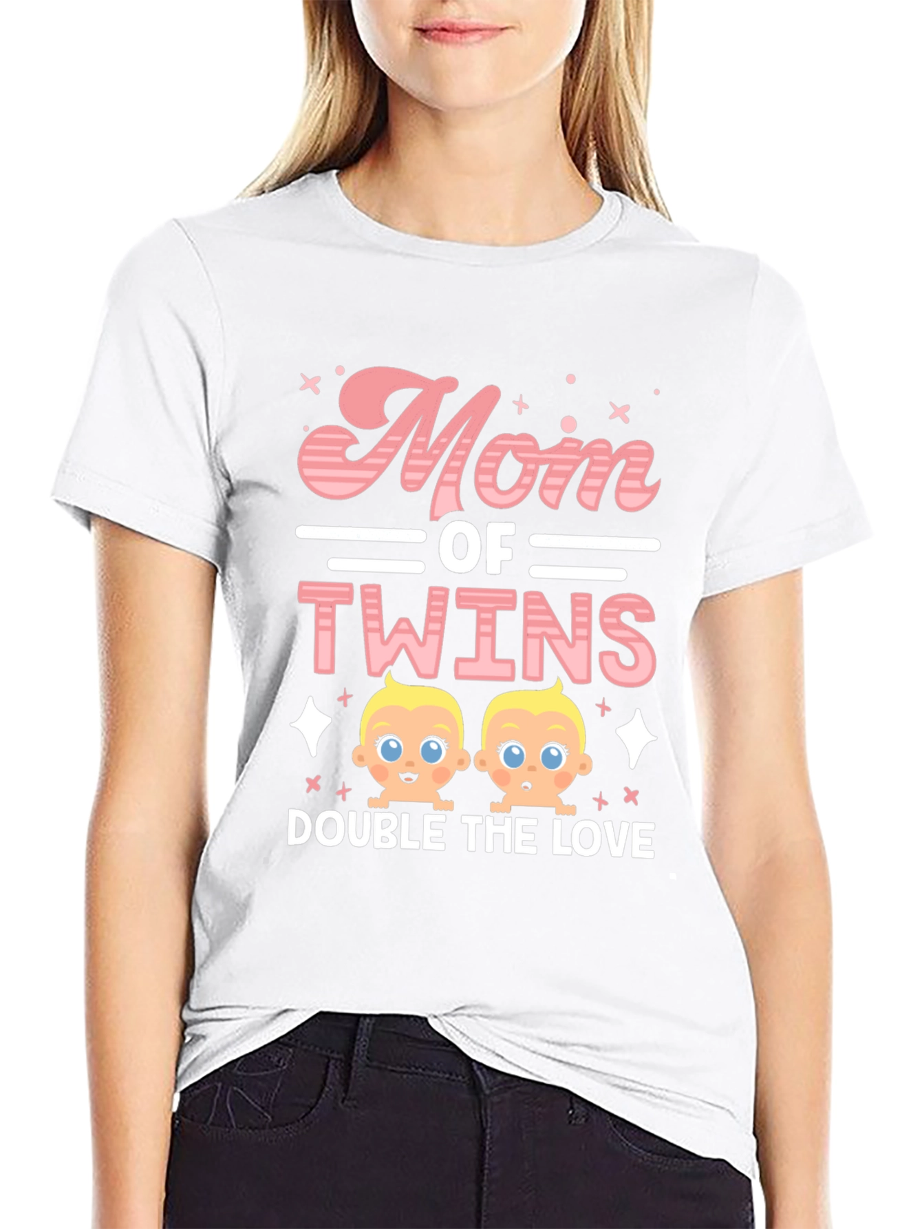 Mom of Twins T-Shirt - Double the Love!