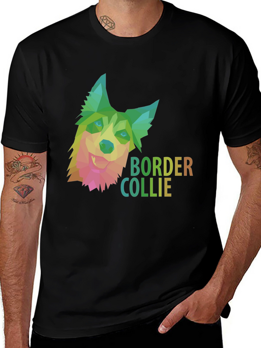 Border Collie Geometric Dog T-Shirt