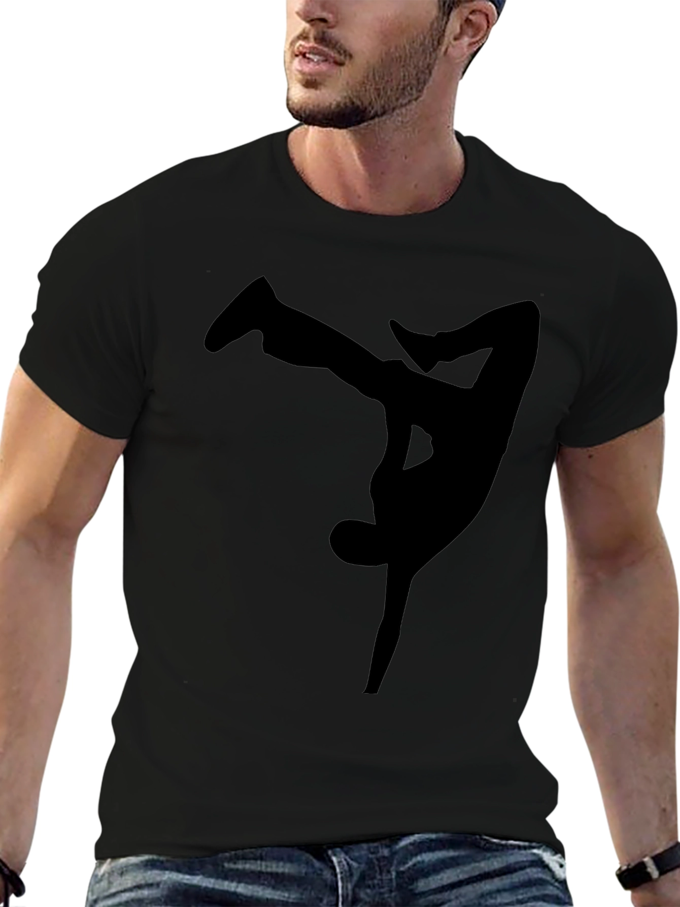 Black Breakdancer Graphic Tee - Cool Style