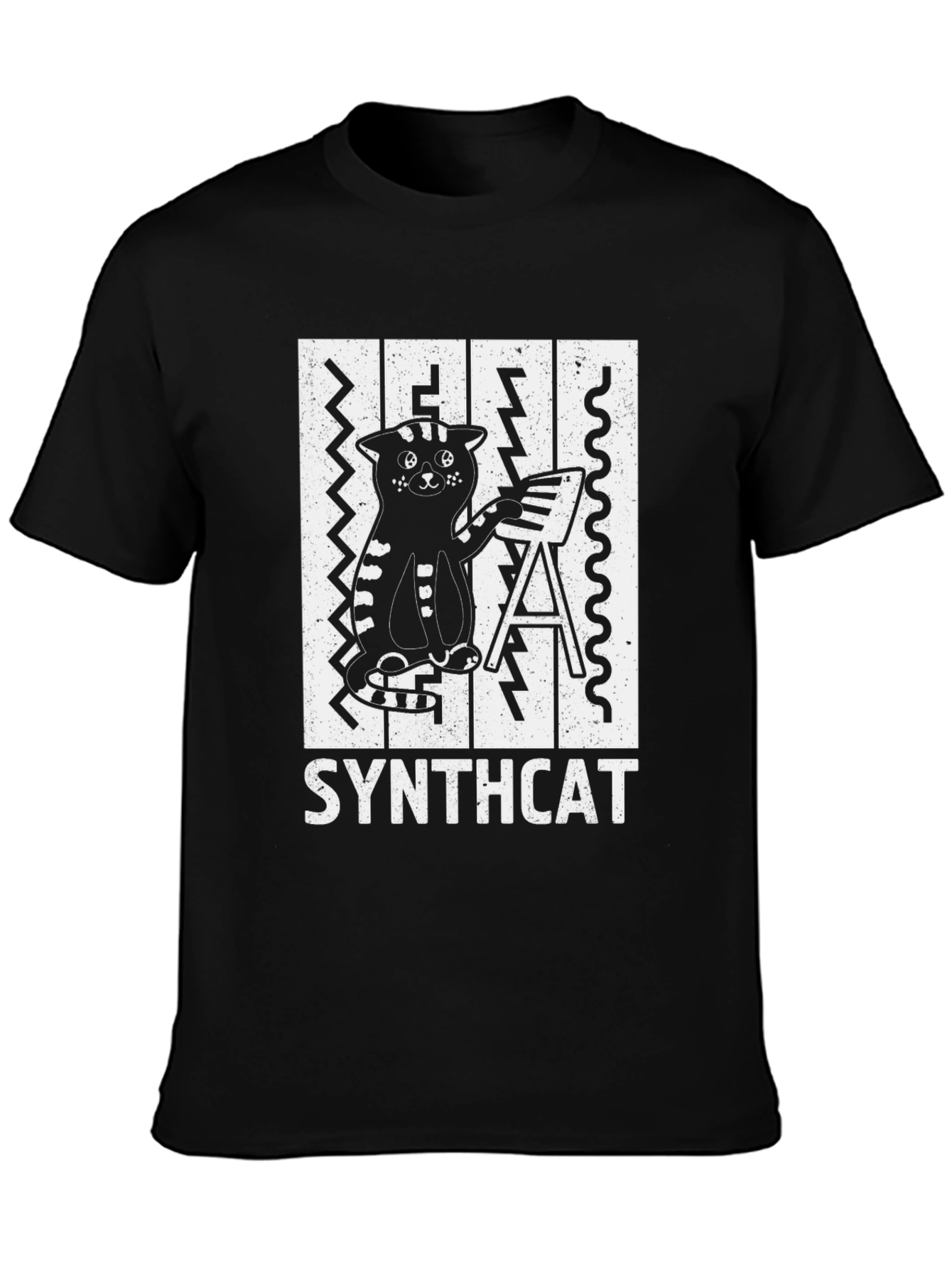 Synthcat T-Shirt - Cool Cat Musician Tee