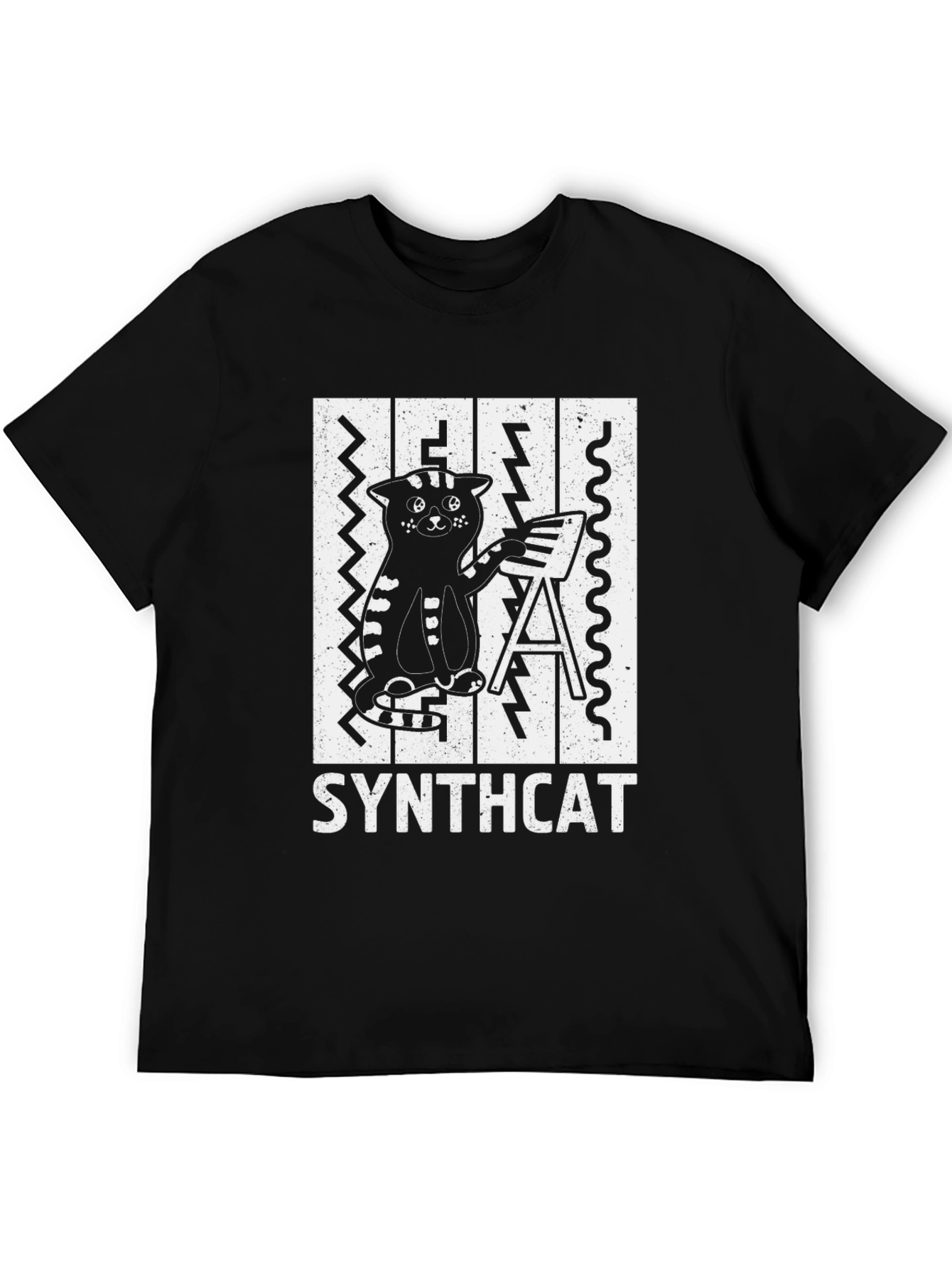 Synthcat T-Shirt - Cool Cat Musician Tee