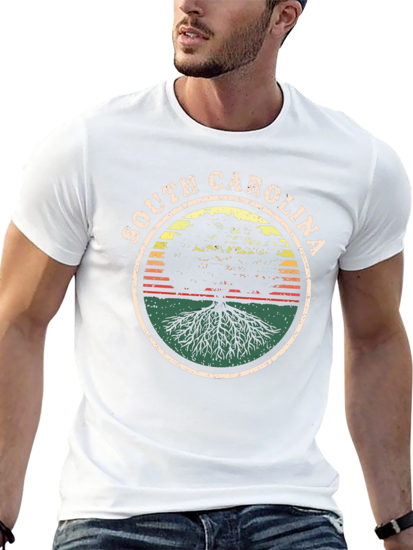 South Carolina Tree Graphic Tee - Black Casual Shirt