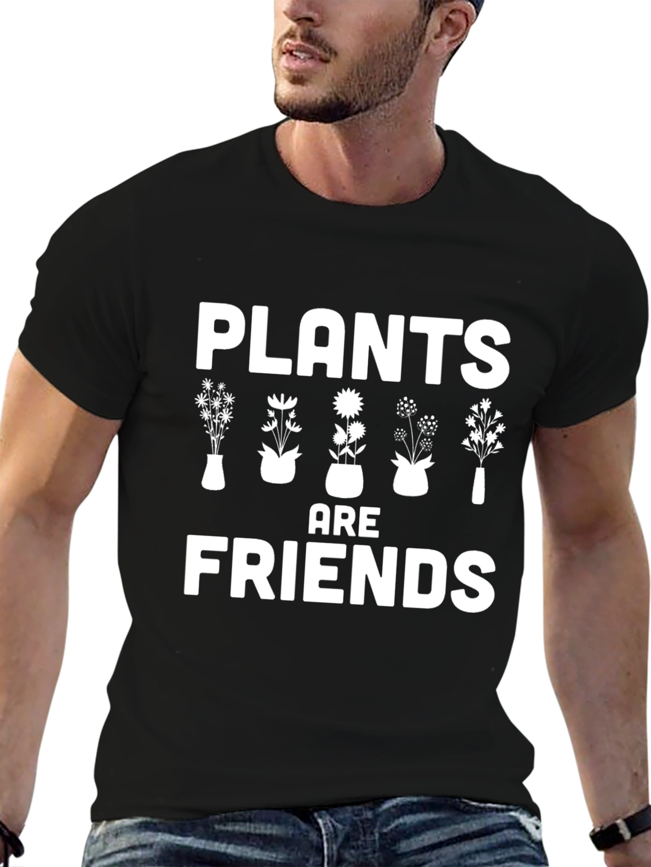 Plants are Friends Graphic Tee - Black