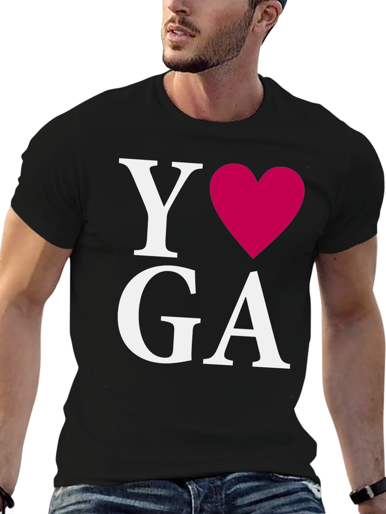 I Heart Yoga Black T-Shirt