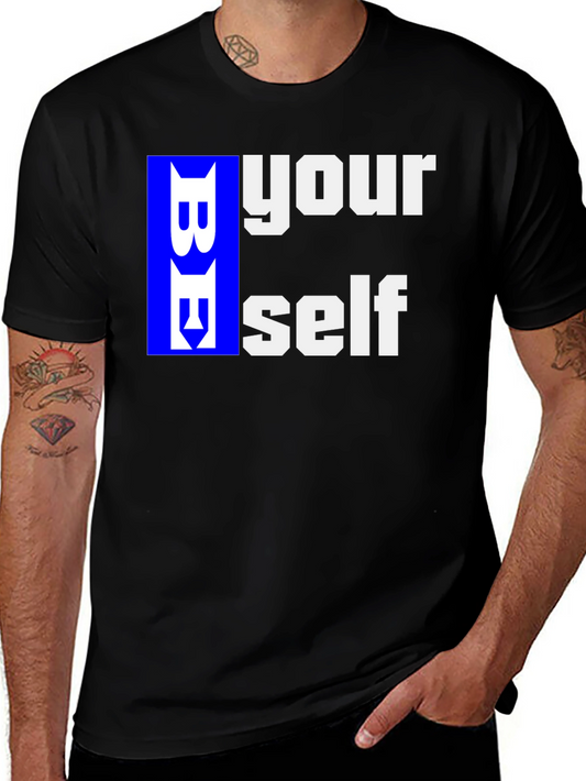 Be Yourself Graphic T-Shirt - Black Casual Tee