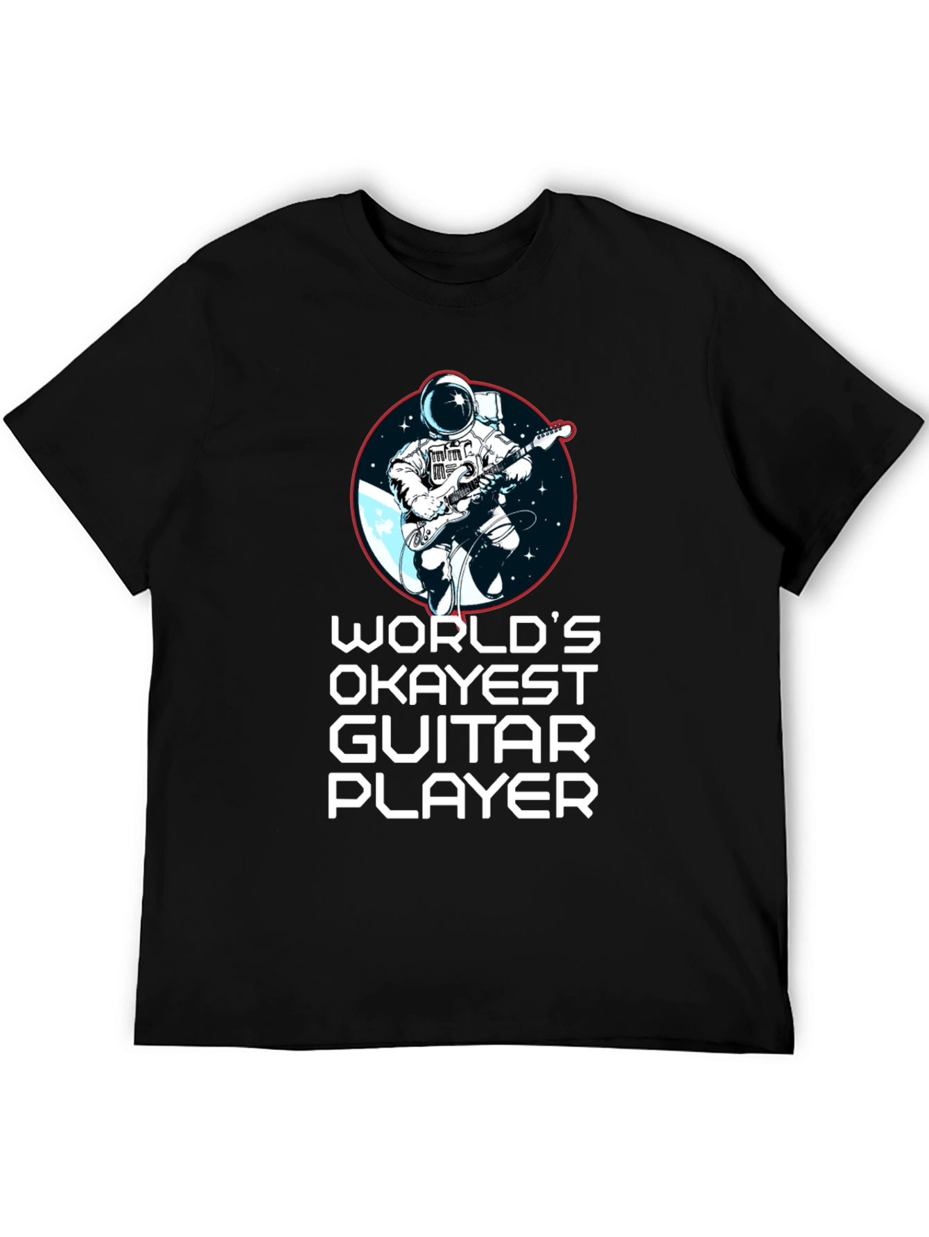 Worlds Okayest Guitar Player Black T-Shirt