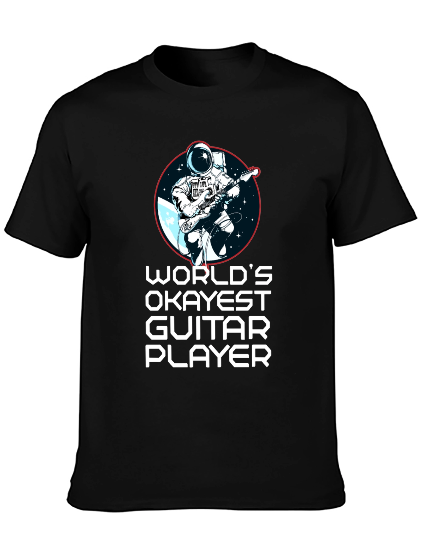 Worlds Okayest Guitar Player Black T-Shirt