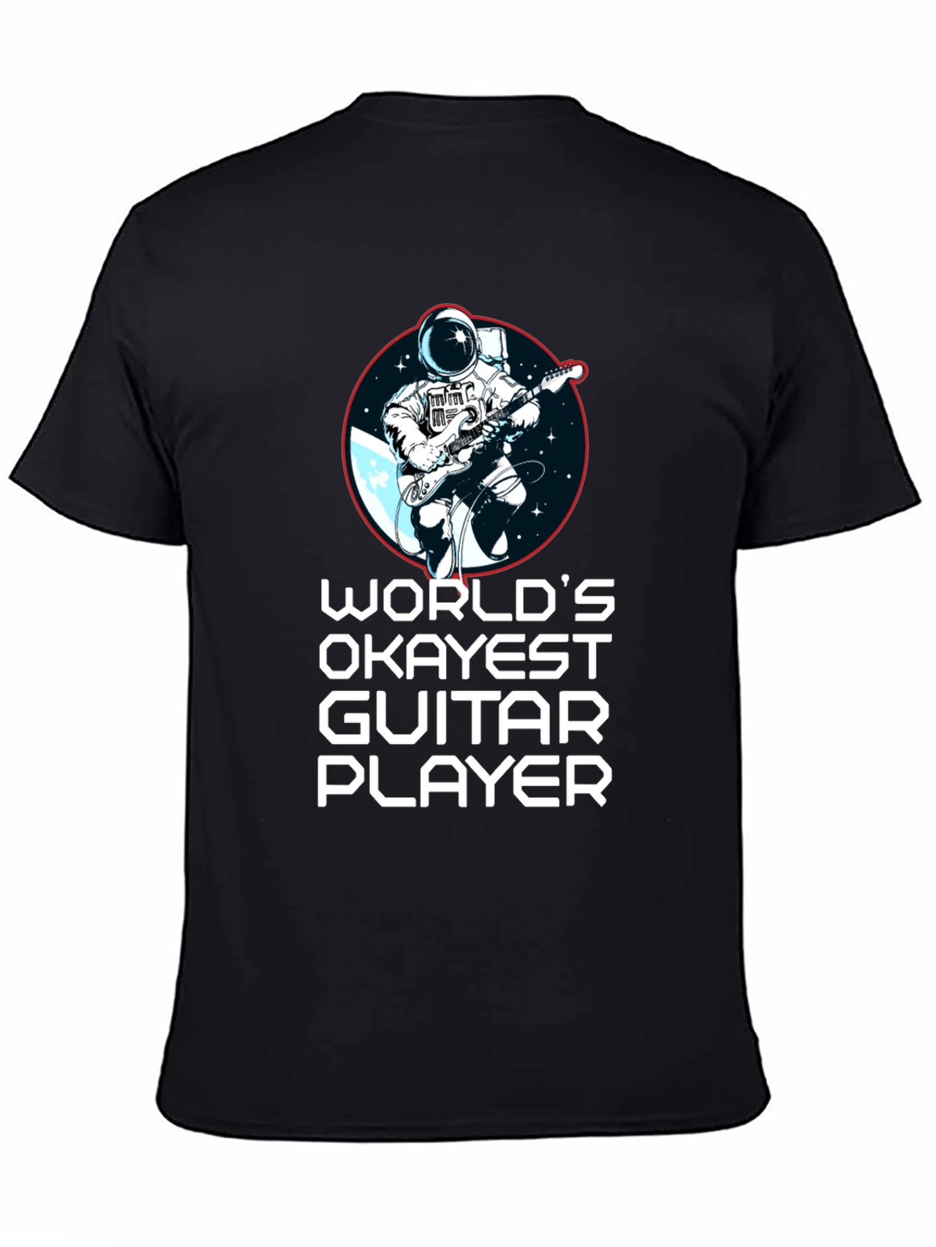 Worlds Okayest Guitar Player Black T-Shirt
