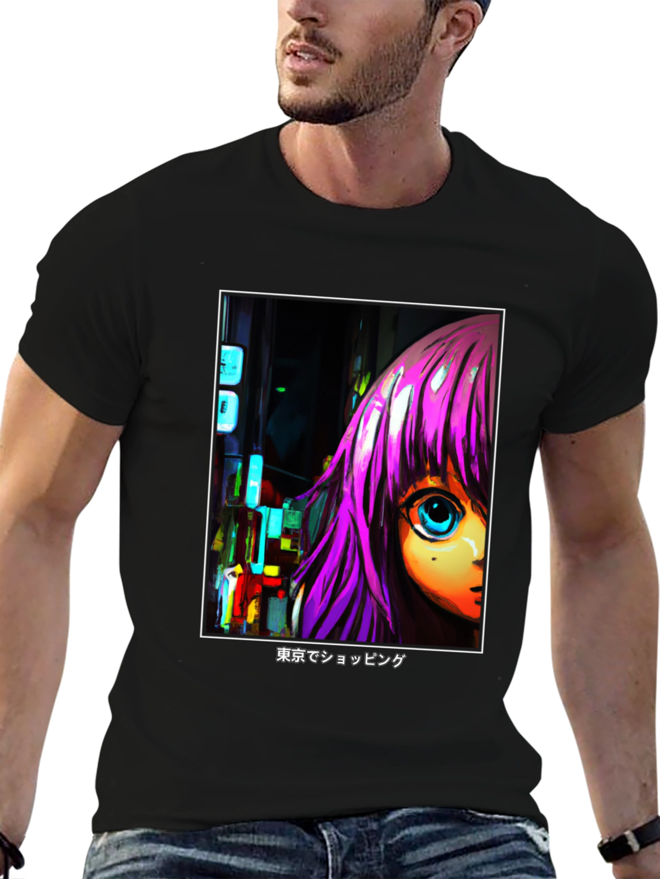 Anime Girl T-Shirt - Tokyo Shopping Design