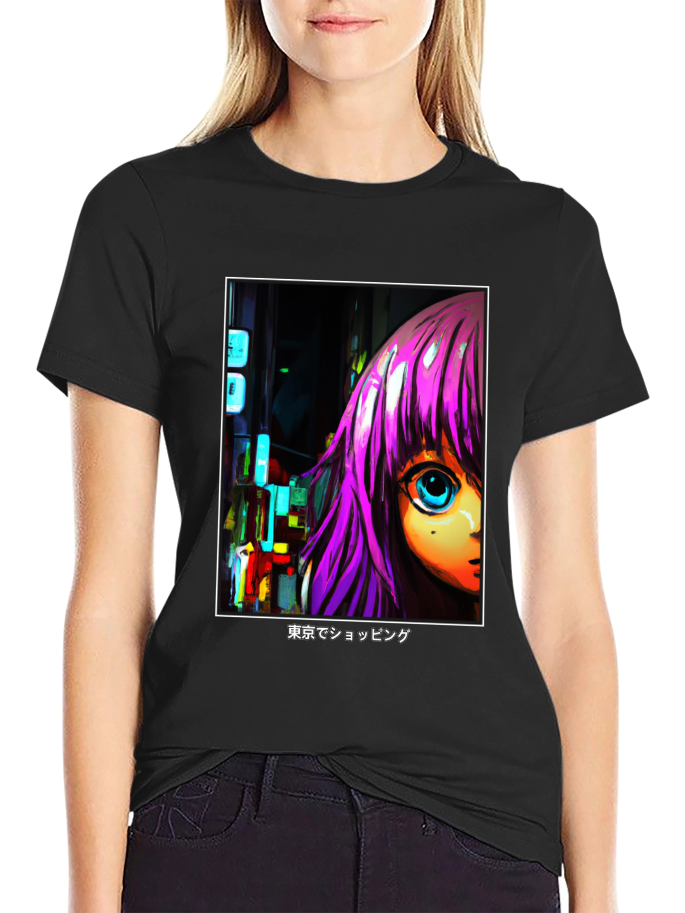 Anime Girl T-Shirt - Tokyo Shopping Design