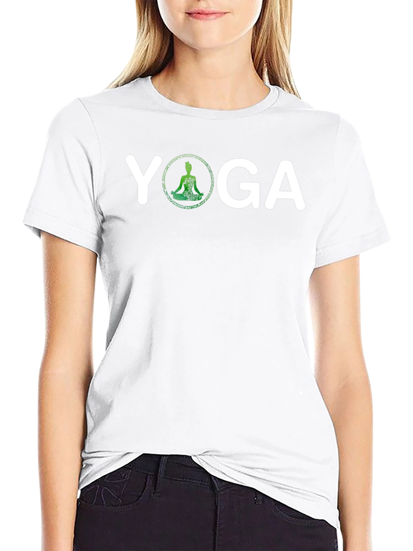 Yoga Graphic T-Shirt - Meditating Silhouette Design