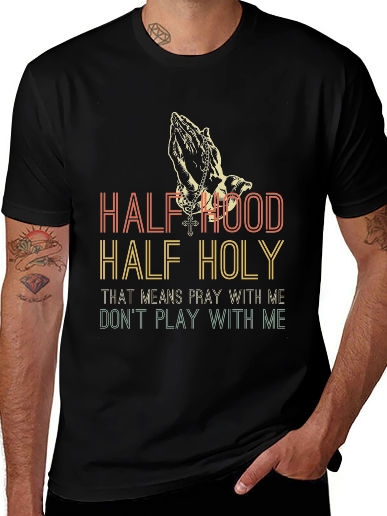 Half Hood Half Holy Graphic Tee