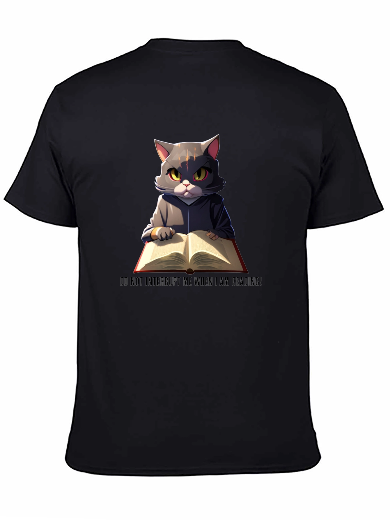 Reading Cat Graphic T-Shirt - Do Not Disturb