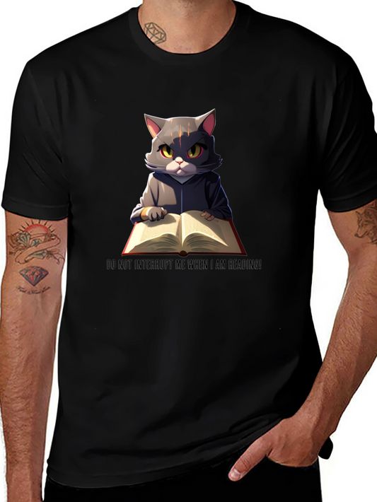 Reading Cat Graphic T-Shirt - Do Not Disturb
