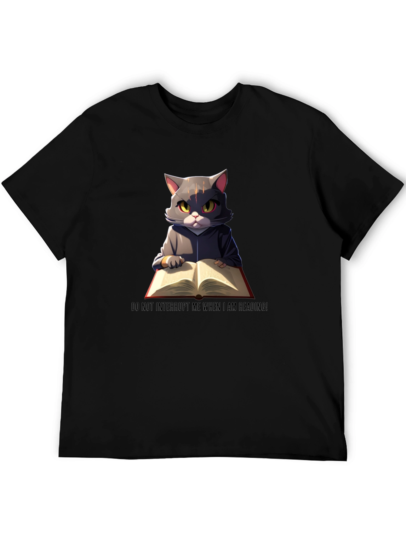Reading Cat Graphic T-Shirt - Do Not Disturb