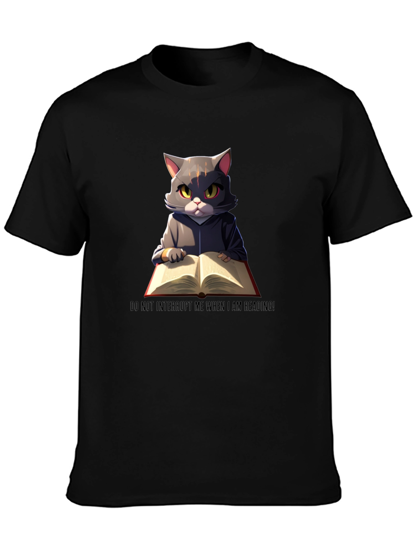 Reading Cat Graphic T-Shirt - Do Not Disturb