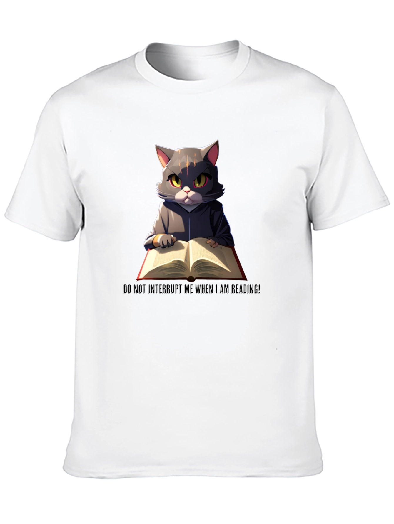 Reading Cat Graphic T-Shirt - Do Not Disturb
