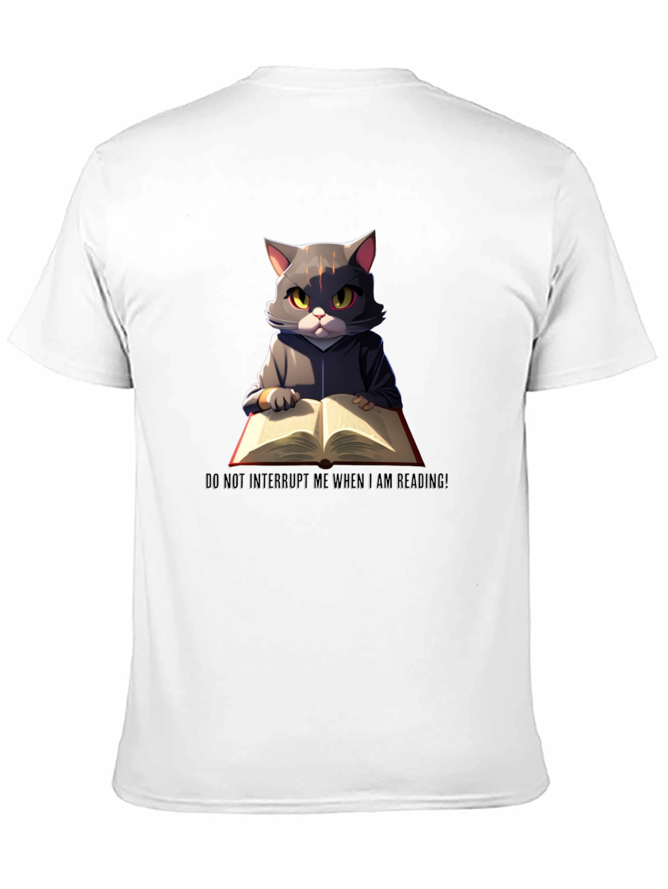 Reading Cat Graphic T-Shirt - Do Not Disturb