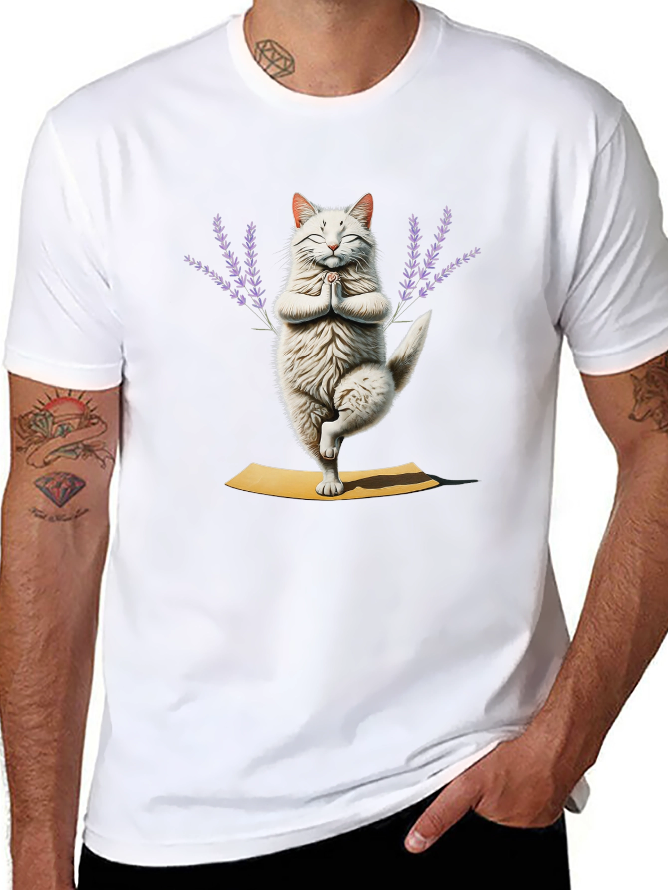 Yoga Cat T-Shirt - Meditating Feline Tee
