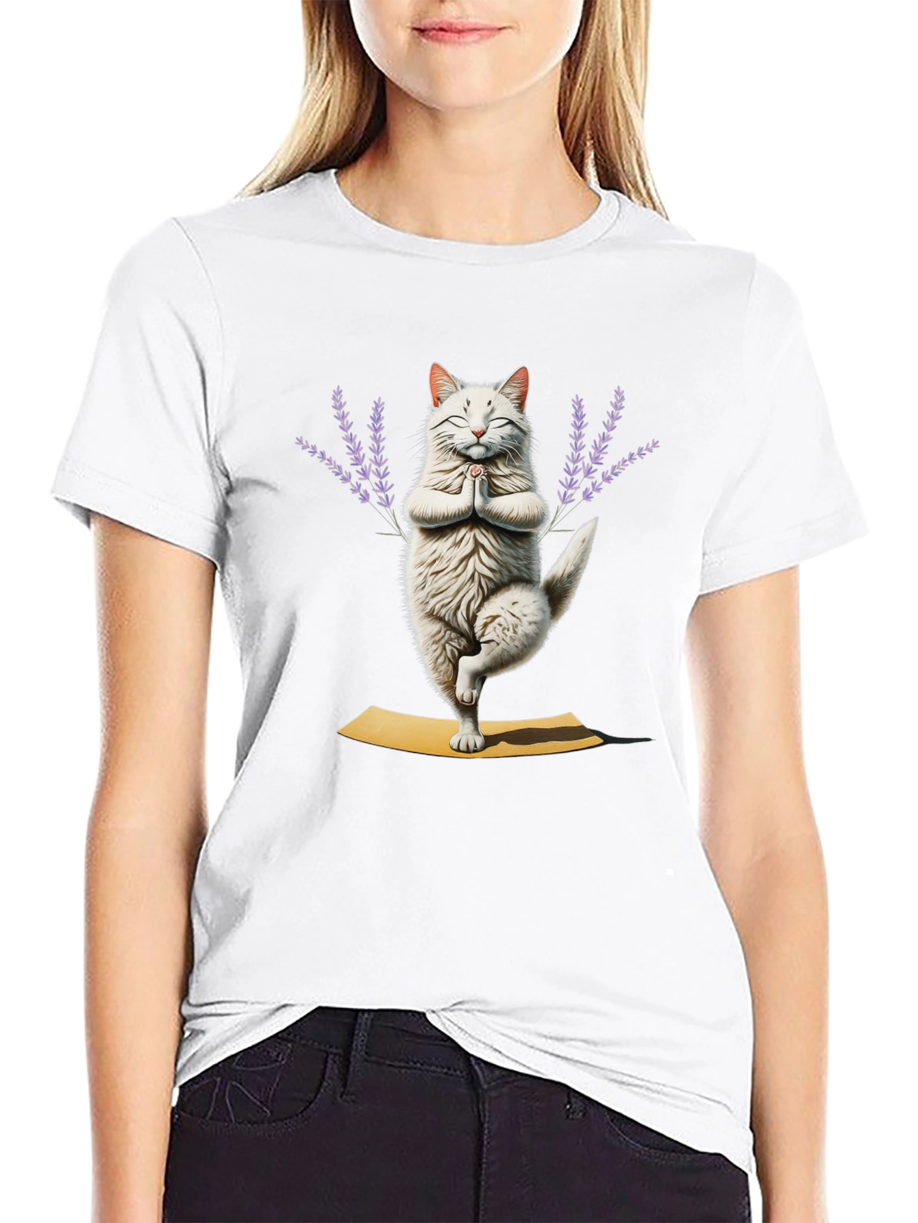 Yoga Cat T-Shirt - Meditating Feline Tee