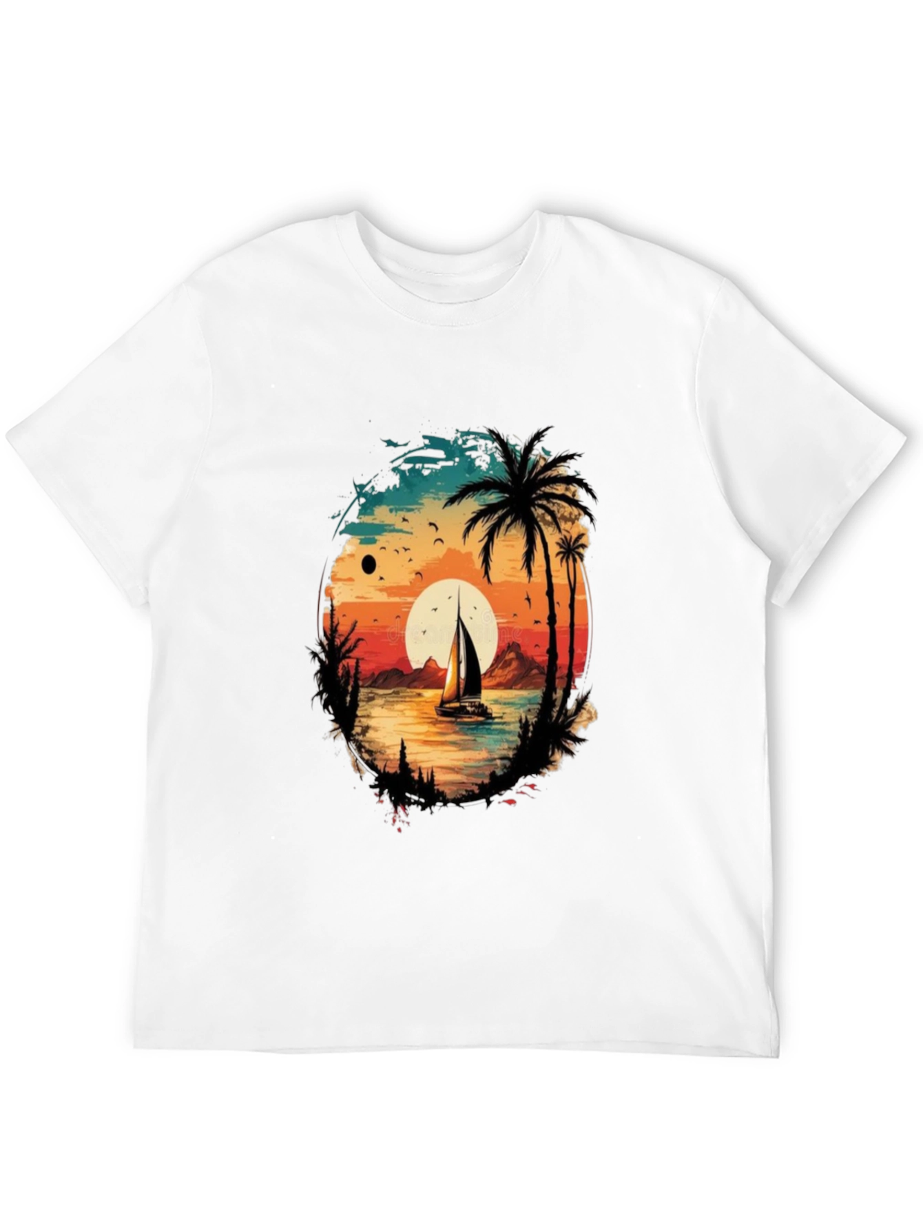 Sunset Sailboat Graphic Tee