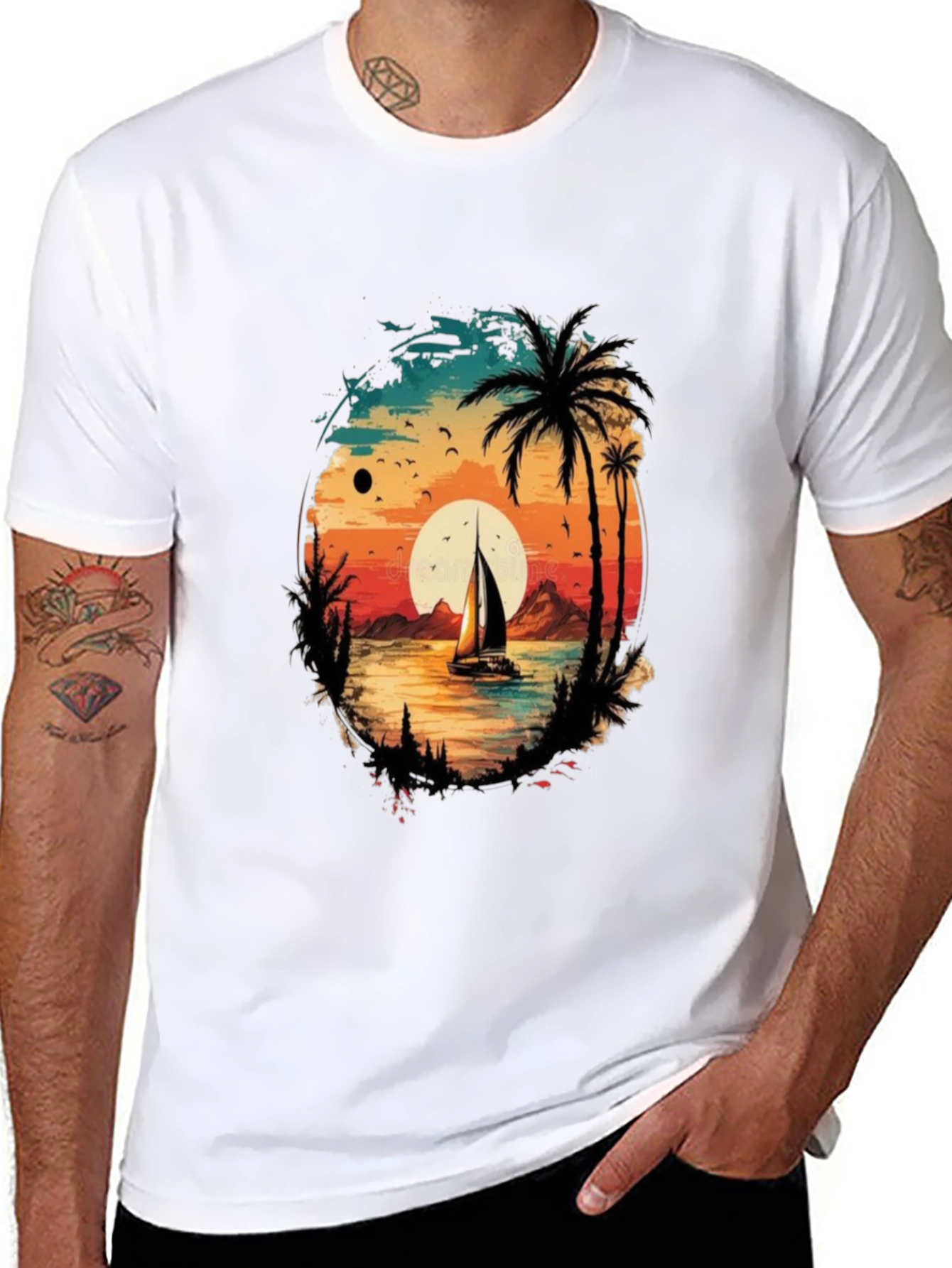 Sunset Sailboat Graphic Tee