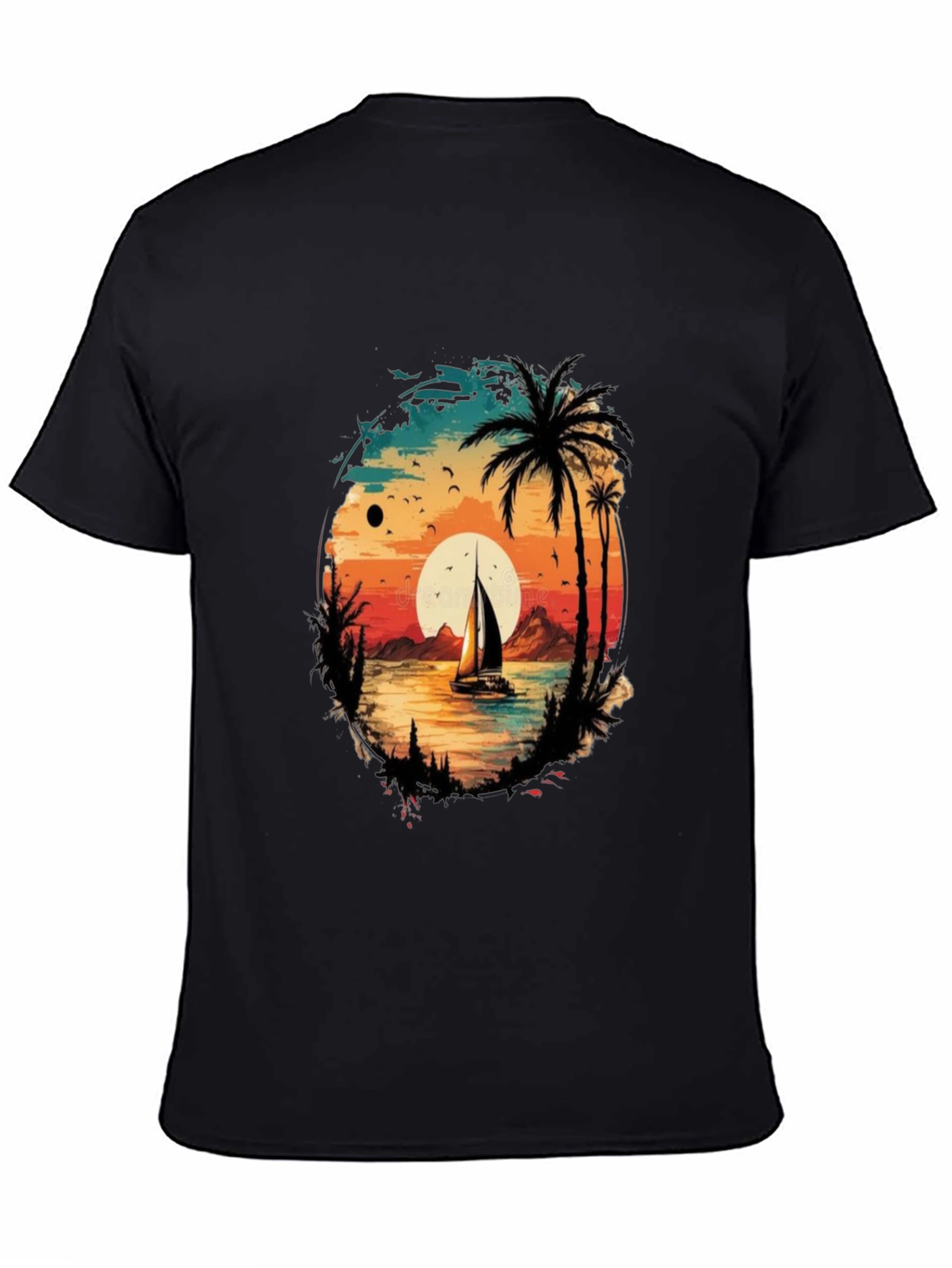Sunset Sailboat Graphic Tee