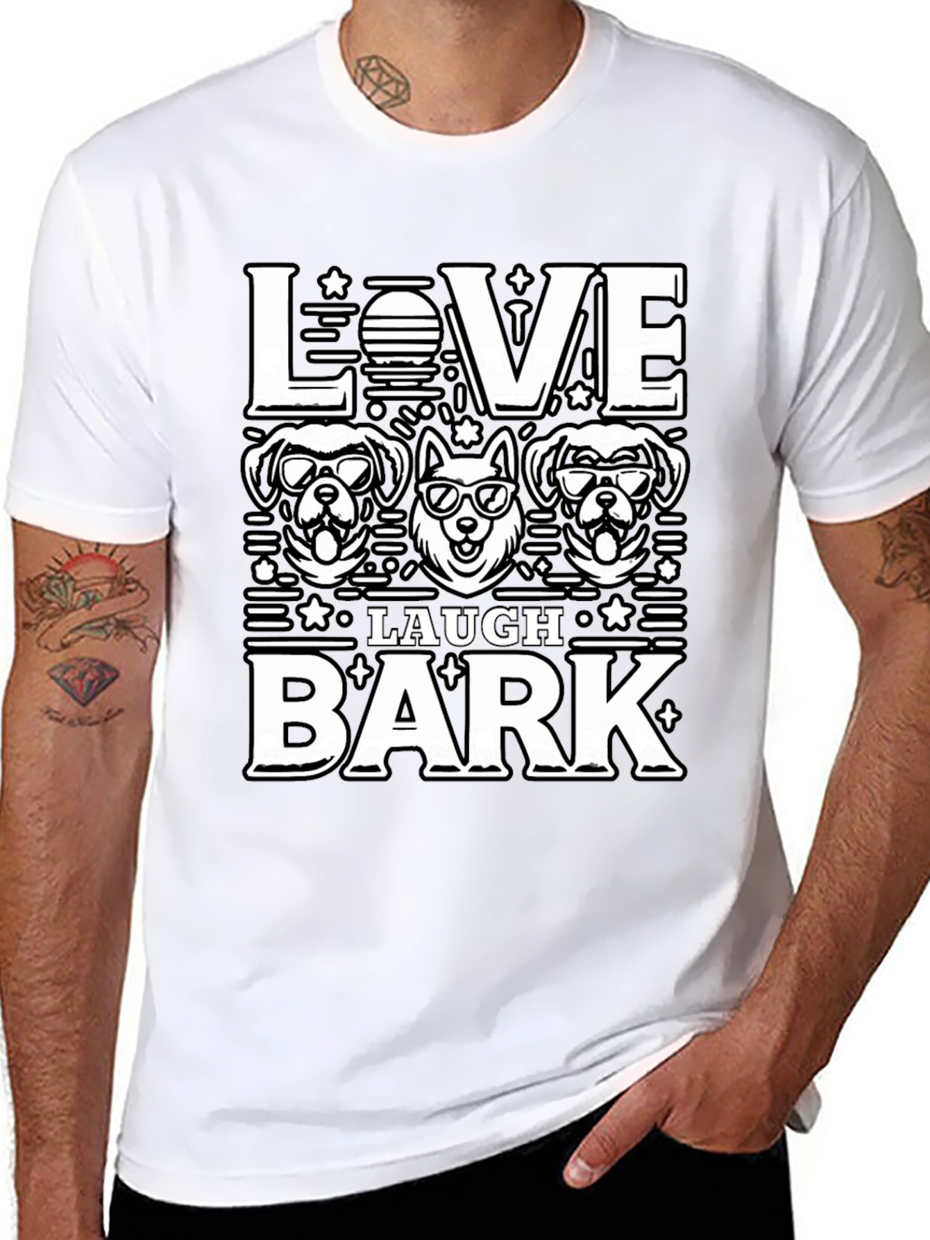 Love Laugh Bark Dog T-Shirt