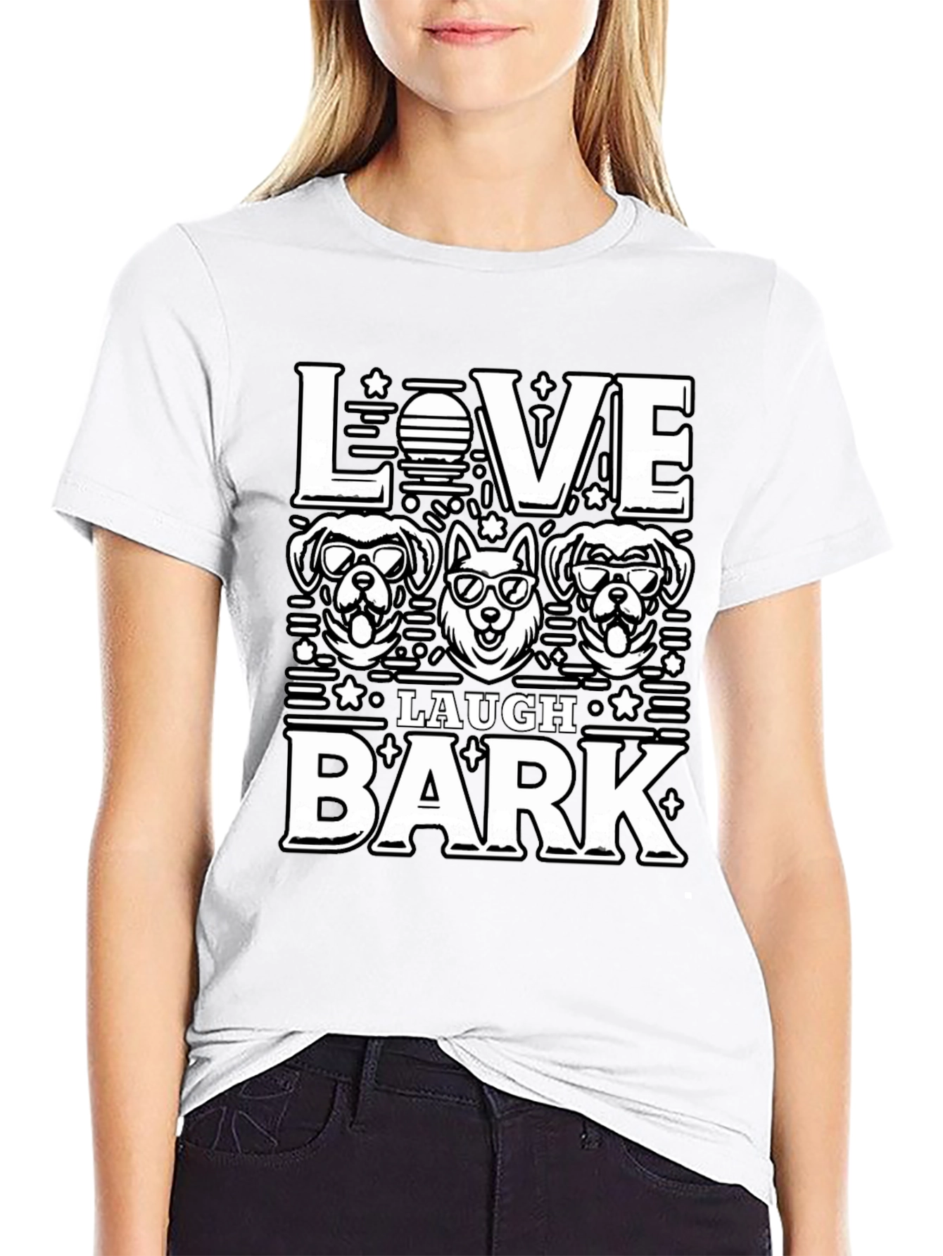 Love Laugh Bark Dog T-Shirt