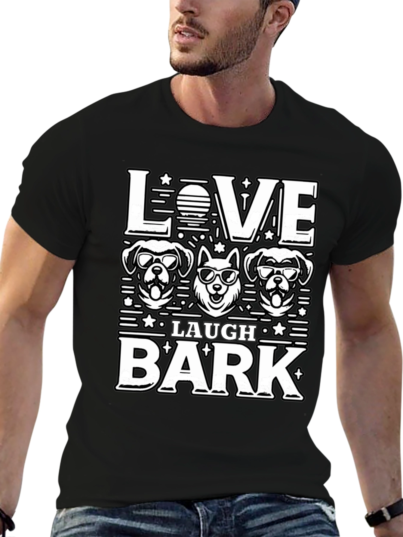 Love Laugh Bark Dog T-Shirt