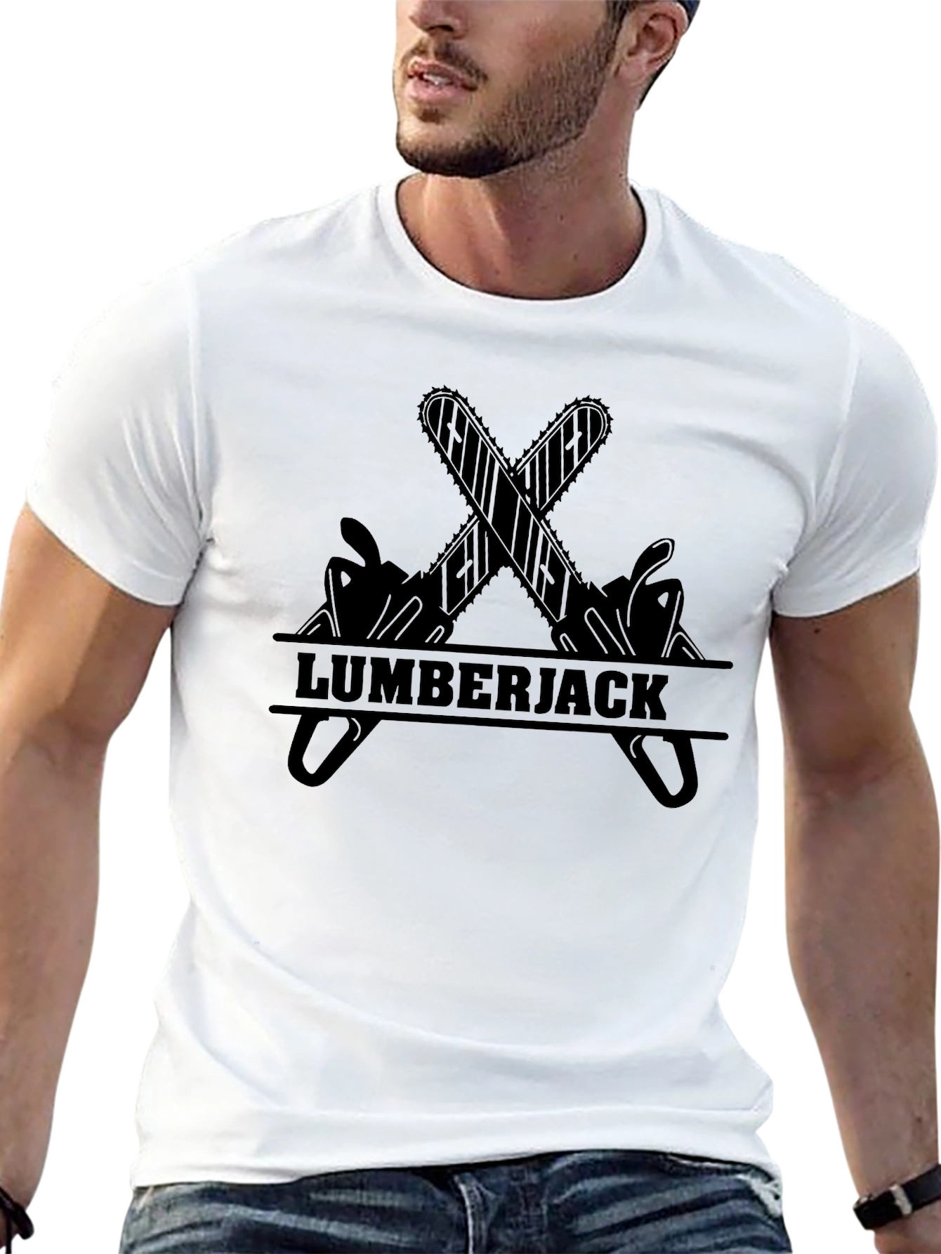 Lumberjack Chainsaw Graphic T-Shirt - Black