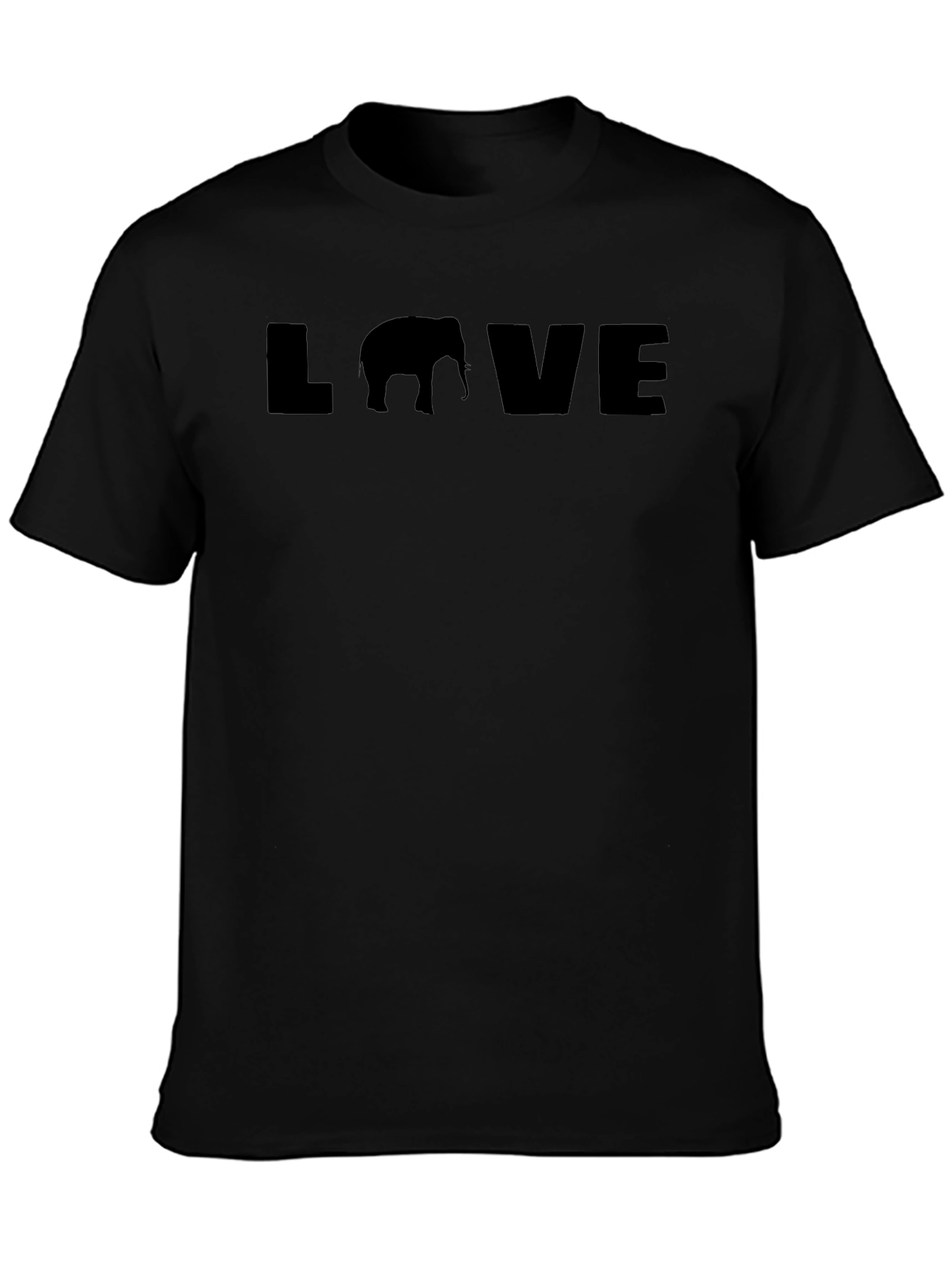 Love Elephant T-Shirt - Black Graphic Tee