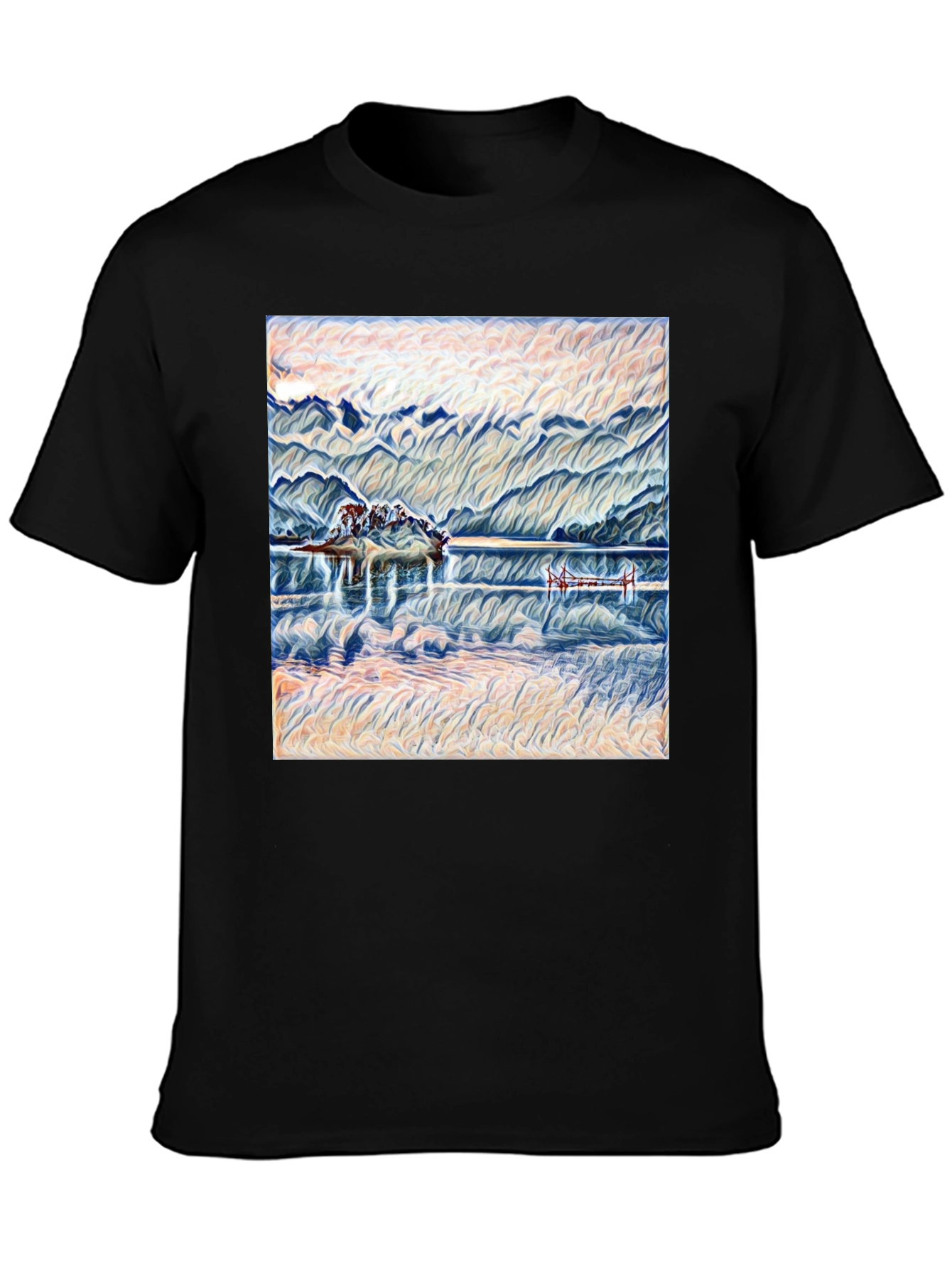 Mountain Lake View Graphic Tee - Relaxed Fit