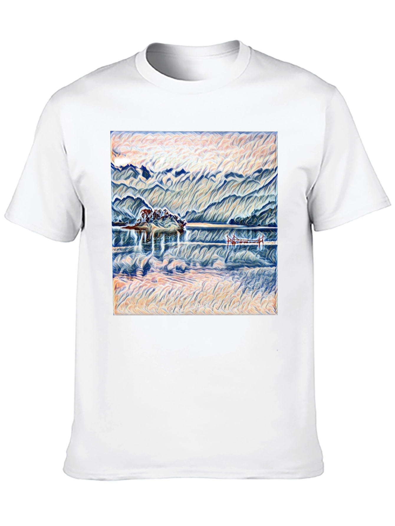 Mountain Lake View Graphic Tee - Relaxed Fit