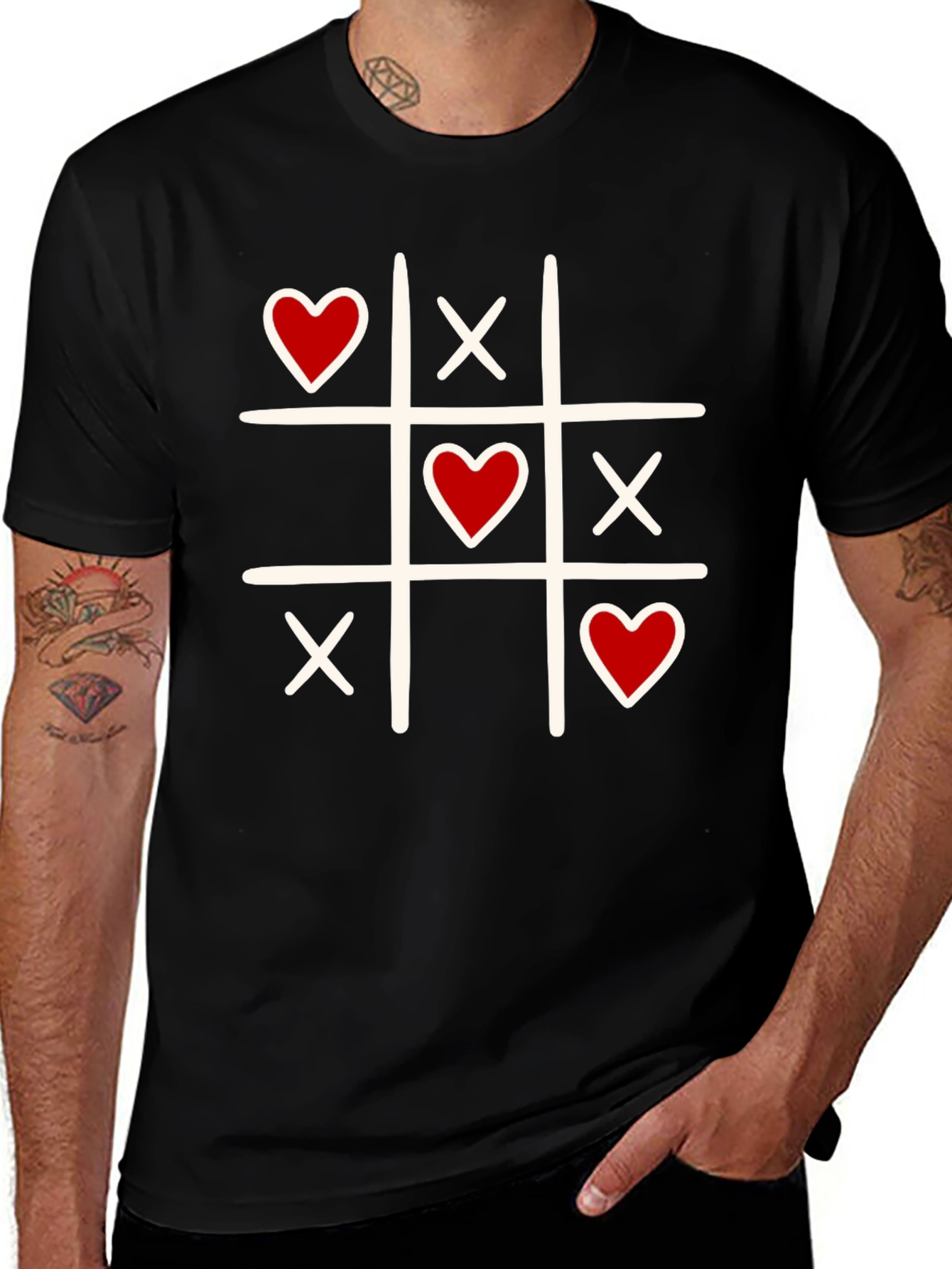 Tic-Tac-Toe Valentines Day Graphic Tee