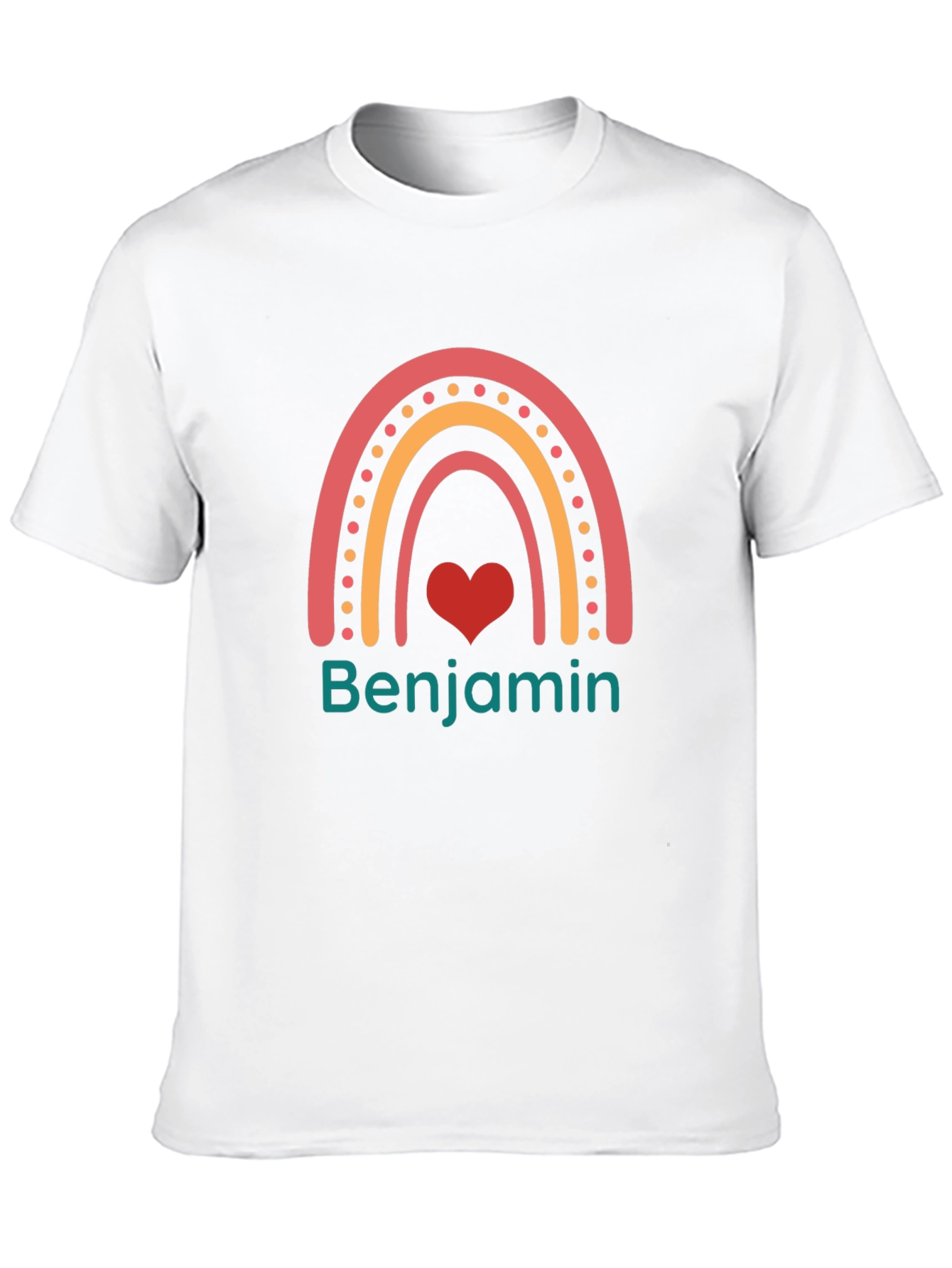 Benjamin Rainbow Heart Black T-Shirt