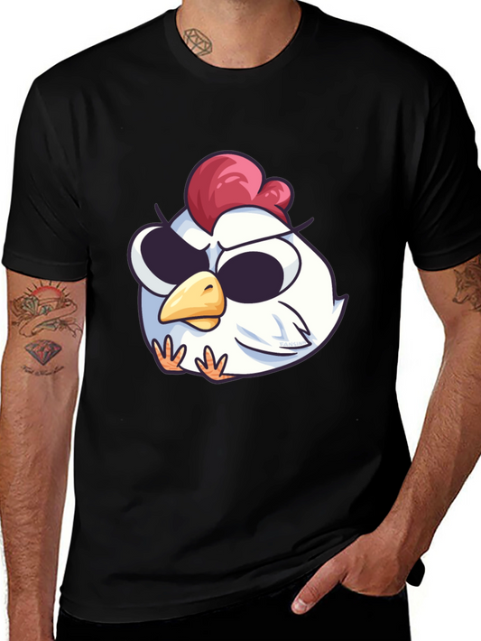 Cool Chicken Graphic Tee - Black Cotton T-Shirt