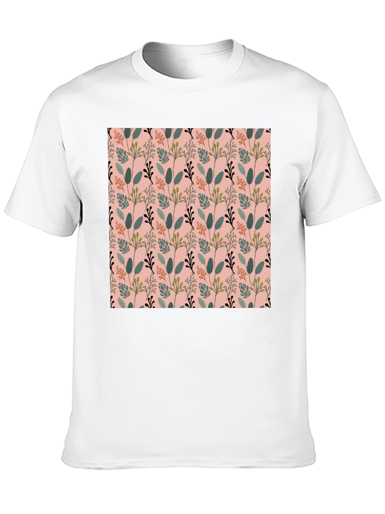 Botanical Print Black T-Shirt